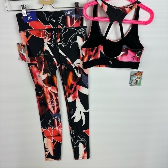 Joy Lab Floral Print Sports Bra & 7/8 Leggings Sz XS NWT - Picture 3 of 17